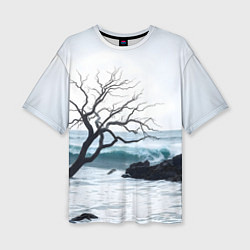 Футболка оверсайз женская Дерево в море, цвет: 3D-принт