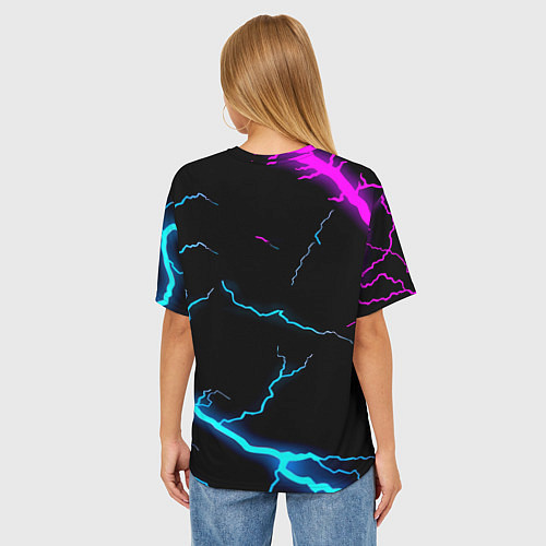 Женская футболка оверсайз Dota неоновый шторм / 3D-принт – фото 4