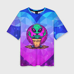 Футболка оверсайз женская Кактус в виде инопланетянина, цвет: 3D-принт