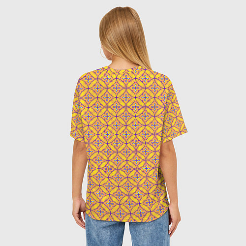Женская футболка оверсайз Красочный орнамент в восточном стиле / 3D-принт – фото 4