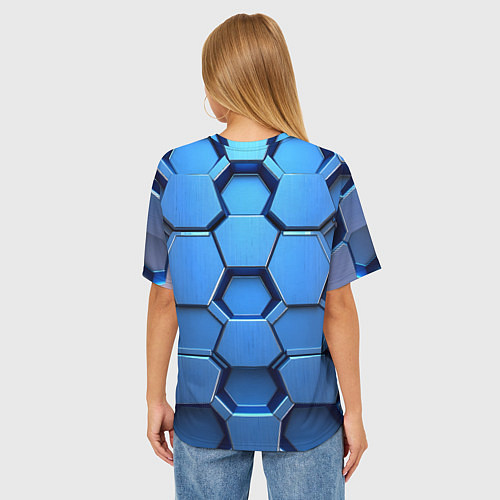 Женская футболка оверсайз Синий бронежилет / 3D-принт – фото 4