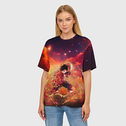 Футболка оверсайз женская Fire Luffy - One Piece, цвет: 3D-принт — фото 2