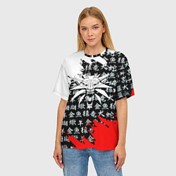 Футболка оверсайз женская Ведьмак япония краски, цвет: 3D-принт — фото 2