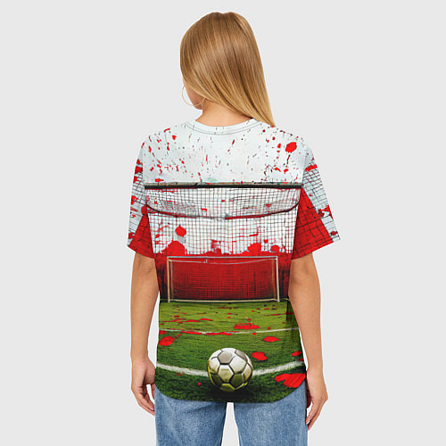 Женская футболка оверсайз Мини-футбол / 3D-принт – фото 4