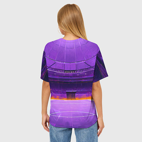 Женская футболка оверсайз Фиолетовый стадион / 3D-принт – фото 4