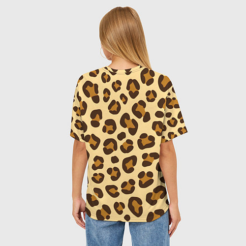 Женская футболка оверсайз Паттерн с пятнами леопарда / 3D-принт – фото 4
