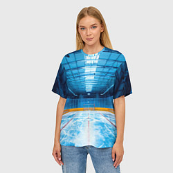 Футболка оверсайз женская Хоккейная коробка, цвет: 3D-принт — фото 2