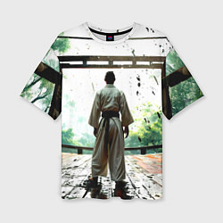 Футболка оверсайз женская Боец айкидо в Японии, цвет: 3D-принт