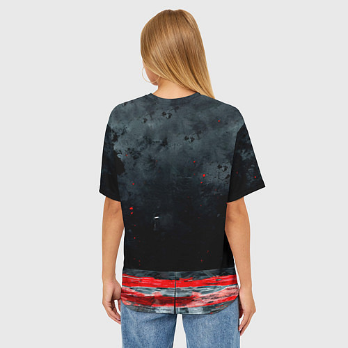 Женская футболка оверсайз Айкидоист на черном / 3D-принт – фото 4