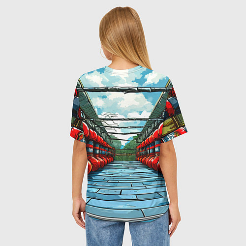 Женская футболка оверсайз Зал Муай Тай / 3D-принт – фото 4