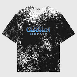 Футболка оверсайз женская Genshin Impact брызги красок, цвет: 3D-принт