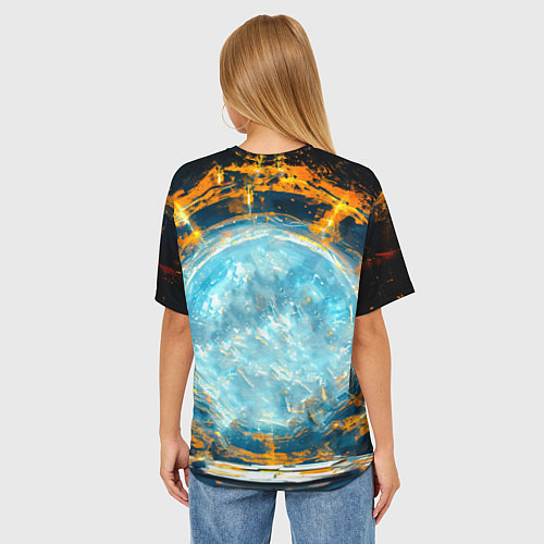 Женская футболка оверсайз Кунг-фу боец / 3D-принт – фото 4