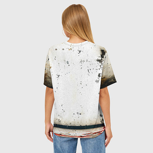 Женская футболка оверсайз Реслер на белом / 3D-принт – фото 4