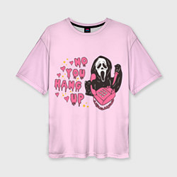 Футболка оверсайз женская Крик по телефону, цвет: 3D-принт