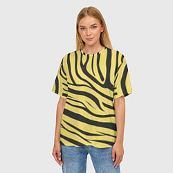Футболка оверсайз женская Светлый тигровый паттерн, цвет: 3D-принт — фото 2