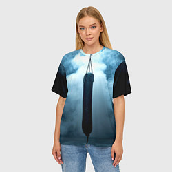 Футболка оверсайз женская Боксерская груша в дыму, цвет: 3D-принт — фото 2