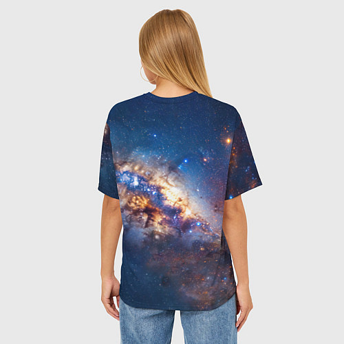 Женская футболка оверсайз Боксерские перчатки в космосе / 3D-принт – фото 4