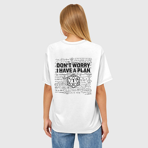 Женская футболка оверсайз Chaotic dumb card / 3D-принт – фото 4