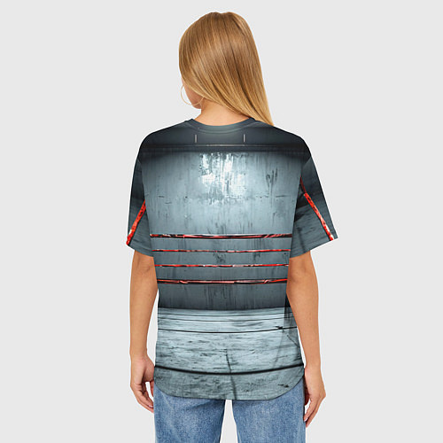 Женская футболка оверсайз Серый ринг / 3D-принт – фото 4