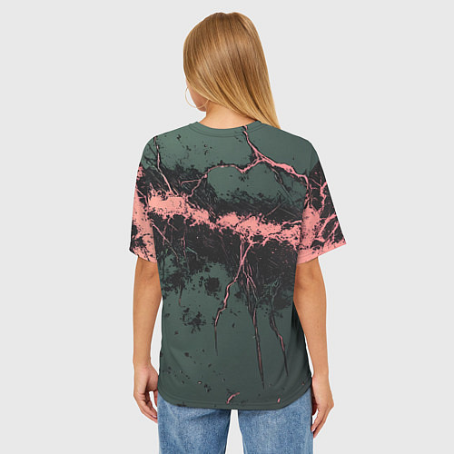 Женская футболка оверсайз Гранж потертая текстура / 3D-принт – фото 4