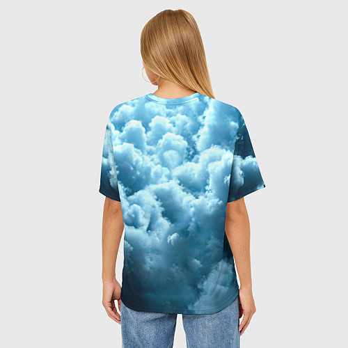 Женская футболка оверсайз Мухаммед Али в синем дыму / 3D-принт – фото 4