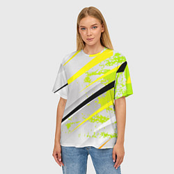 Футболка оверсайз женская Color white light green, цвет: 3D-принт — фото 2