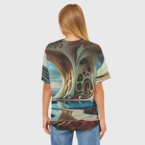 Женская футболка оверсайз Современная пещера / 3D-принт – фото 4