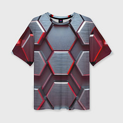 Футболка оверсайз женская Бордовый бронежилет, цвет: 3D-принт