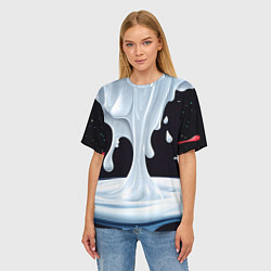 Футболка оверсайз женская Молочная текстура, цвет: 3D-принт — фото 2
