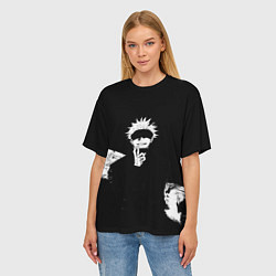 Футболка оверсайз женская Сатору годжо битва, цвет: 3D-принт — фото 2