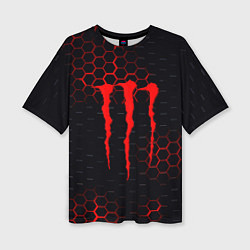 Футболка оверсайз женская Monster energy текстура броня, цвет: 3D-принт