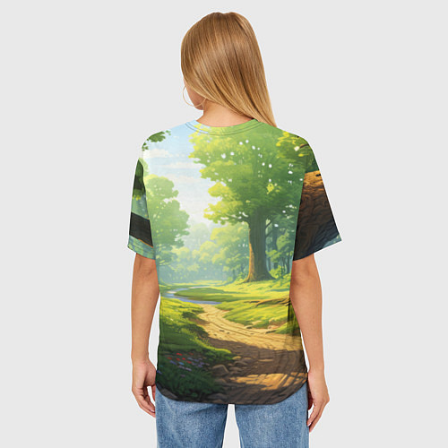 Женская футболка оверсайз Fabulous forest / 3D-принт – фото 4