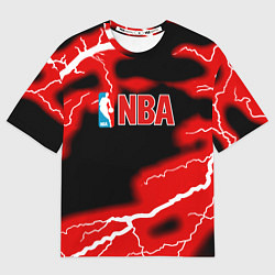 Футболка оверсайз женская NBA шторм, цвет: 3D-принт