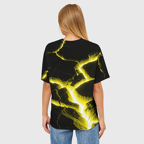 Женская футболка оверсайз The rift / 3D-принт – фото 4