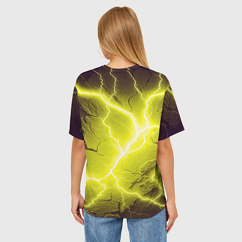 Женская футболка оверсайз Color yellow black / 3D-принт – фото 4