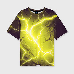 Женская футболка оверсайз Color yellow black