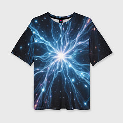 Футболка оверсайз женская Всплеск света и звезды - космическая абстракция, цвет: 3D-принт
