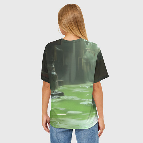 Женская футболка оверсайз Джейд в кислоте мортал комбат / 3D-принт – фото 4