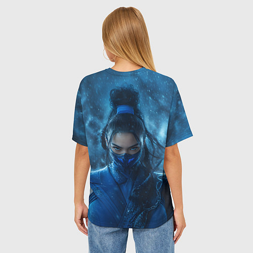 Женская футболка оверсайз Китана в классическом костюме МК / 3D-принт – фото 4