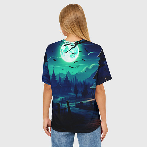 Женская футболка оверсайз Day of the Dead - Хэллоуин / 3D-принт – фото 4