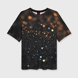 Женская футболка оверсайз Черный текстурный фон