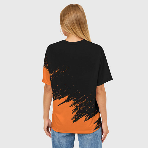 Женская футболка оверсайз Оранжевый КТМ / 3D-принт – фото 4