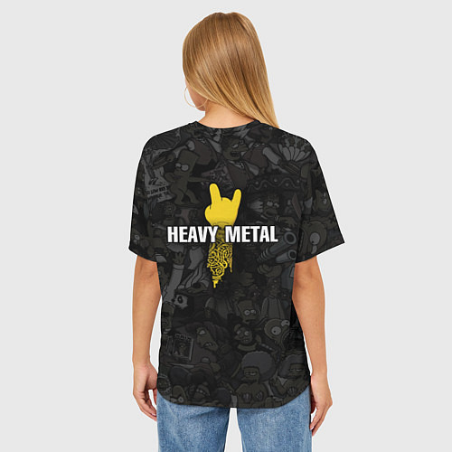 Женская футболка оверсайз Family Heavy Metall симпсоны / 3D-принт – фото 4