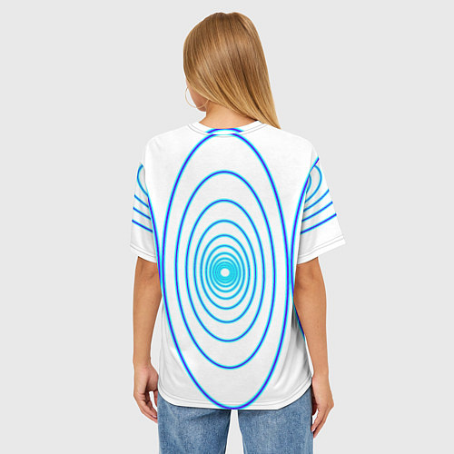 Женская футболка оверсайз Овалы с свечением / 3D-принт – фото 4