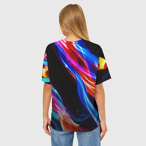 Женская футболка оверсайз Космос пламенный / 3D-принт – фото 4