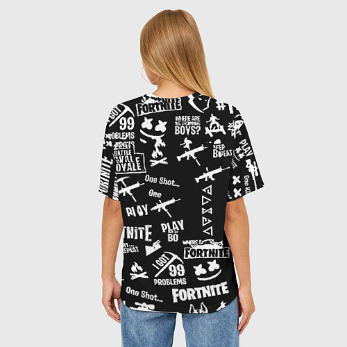 Женская футболка оверсайз Черно белые логотипы игр / 3D-принт – фото 4