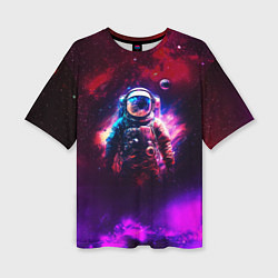 Футболка оверсайз женская Космонавт пламенный, цвет: 3D-принт