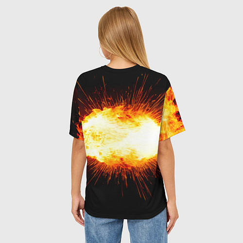 Женская футболка оверсайз Ядро для талкания в огне / 3D-принт – фото 4