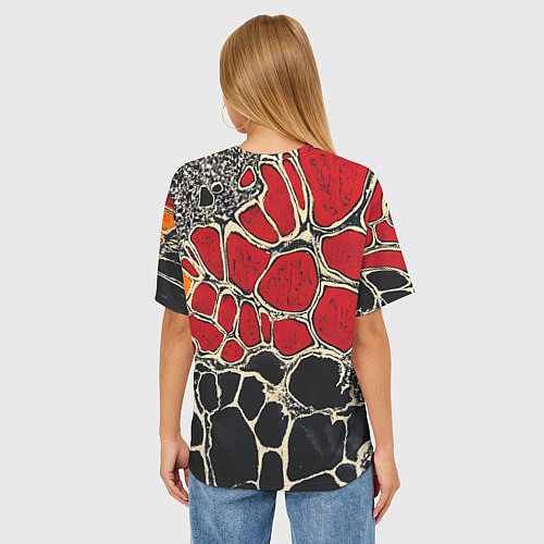 Женская футболка оверсайз Сектор Газа рисованный портрет Юры Хоя / 3D-принт – фото 4