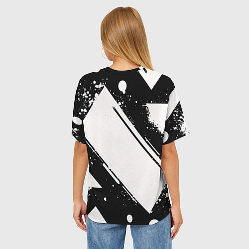 Женская футболка оверсайз Color black white / 3D-принт – фото 4